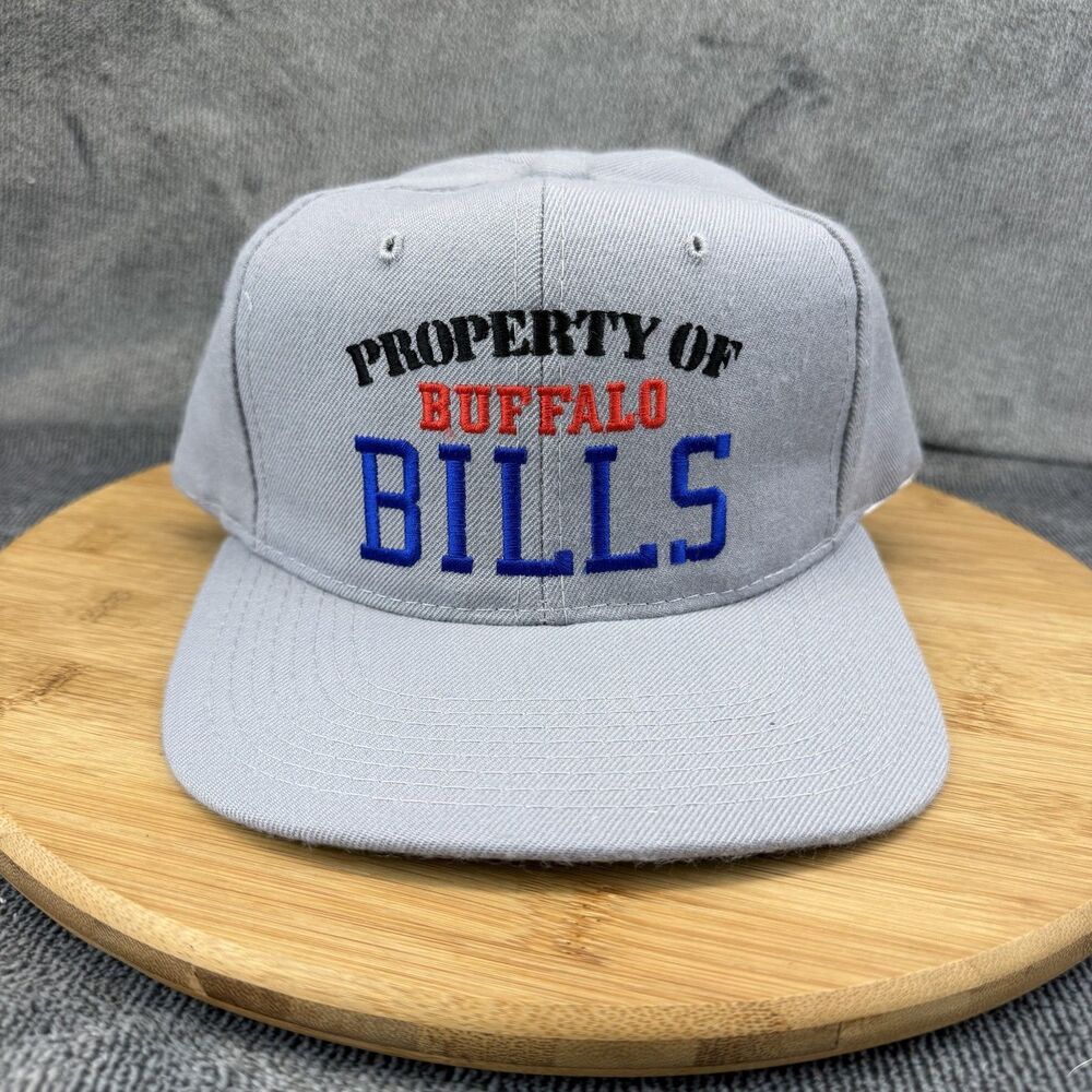Buffalo Bills Vtg Hat Cap Mens Snapback One Size Gray NFL New Era 90s USA